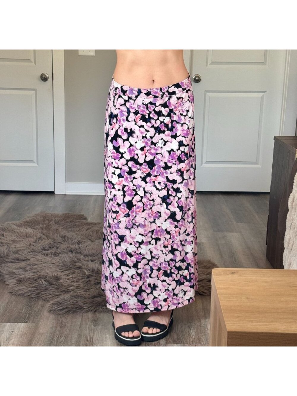 Y2K Kasper Pink Floral Maxi Skirt Womens Coquette Spring Summer Feminine Brunch